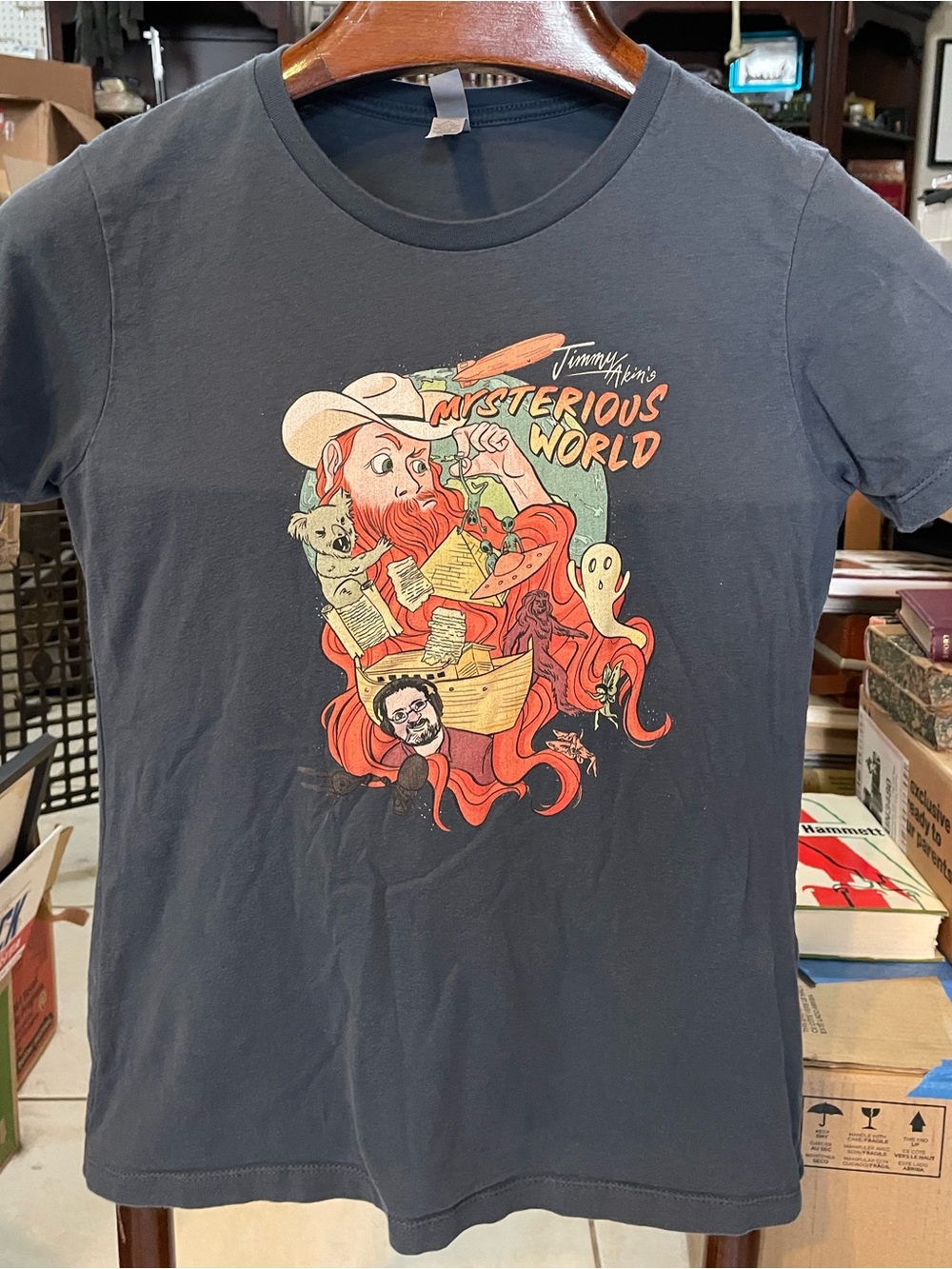 Jimmy Akins Mysterious World Next Level Apparel Gray Tee